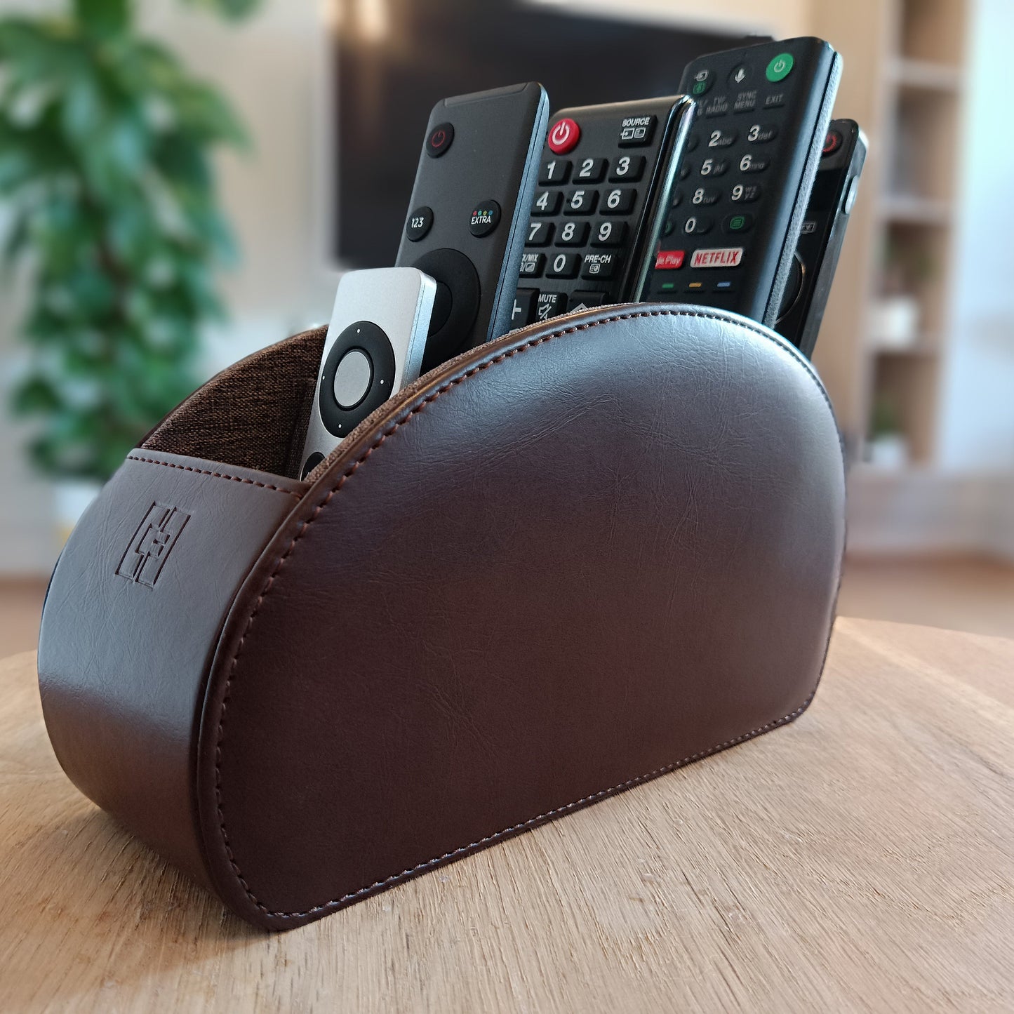 TV Remote Control Holder Brown