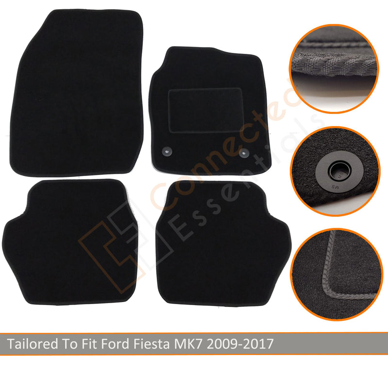 Ford Fiesta Car Mats 2008-2017, Fully Tailored, Black