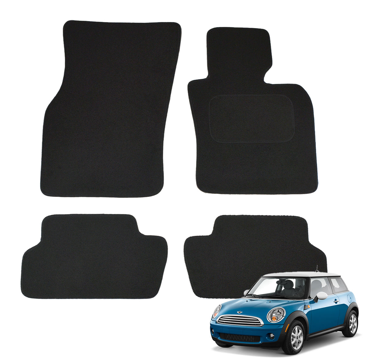 Mini Car Mats 2006-2013, Fully Tailored, Black