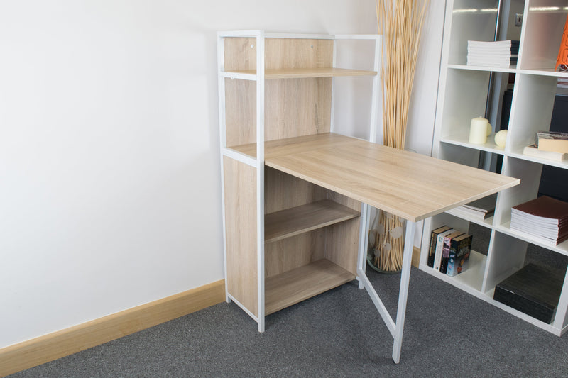 Free-Standing Folding Home Desk with Storage, CED-102
