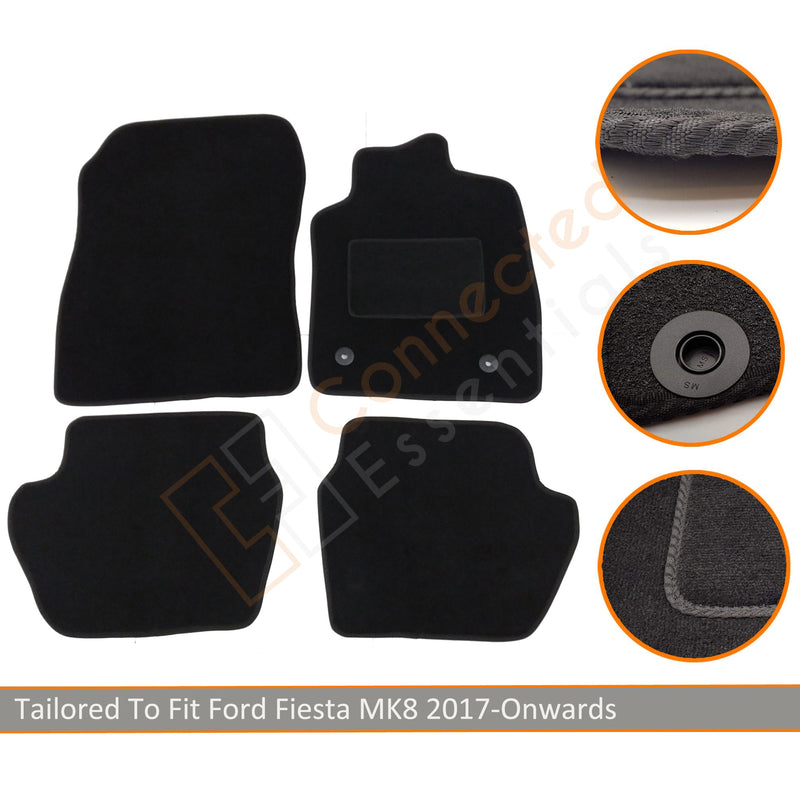 Ford Fiesta Car Mats 2017-Onwards, Fully Tailored, Black