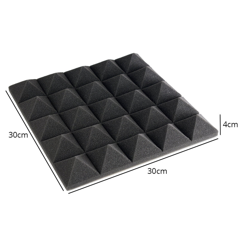 30cm Acoustic Foam Panels - Pyramid Diffusion Tiles Pack of 8