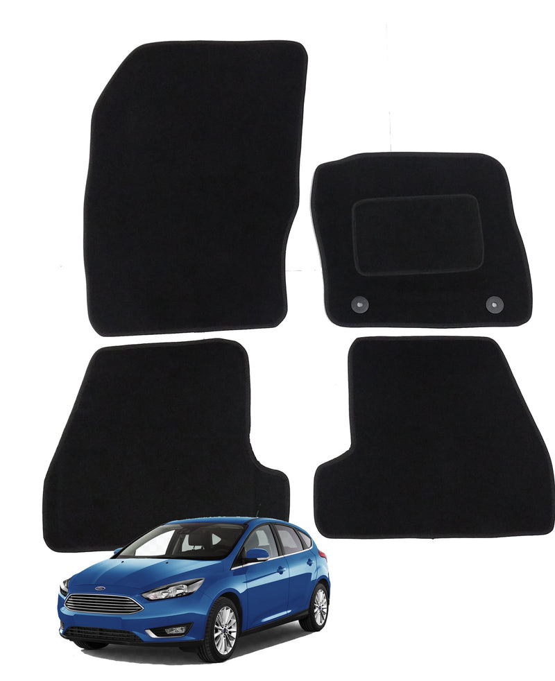 Ford Focus Car Mats 2011-2018, Fully Tailored, Black